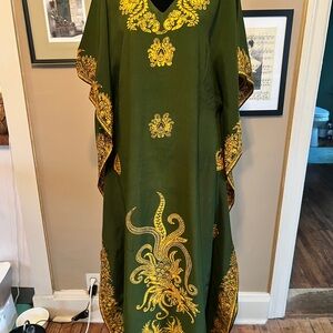 Green and Gold Vintage Kaftan